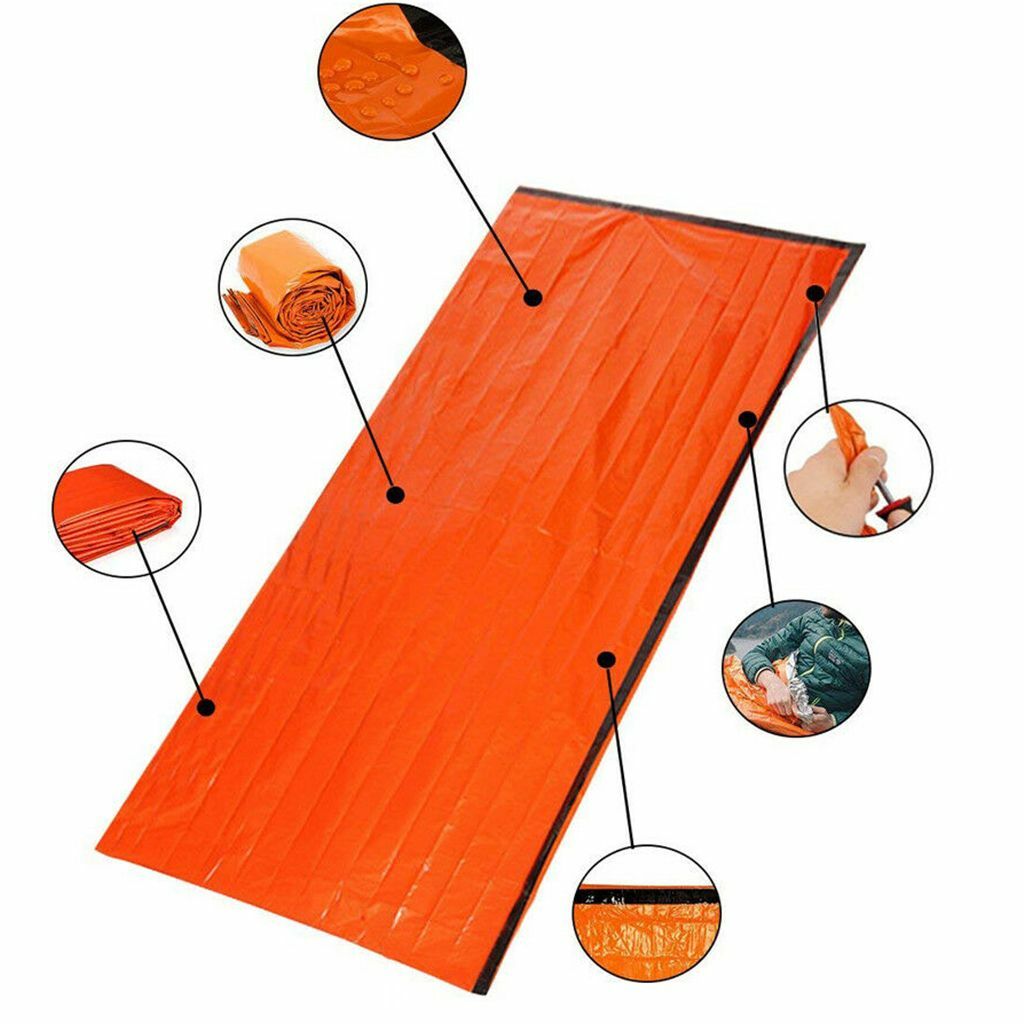 2-Pack Emergency Thermal Waterproof Sleeping Bags for Outdoor Survival