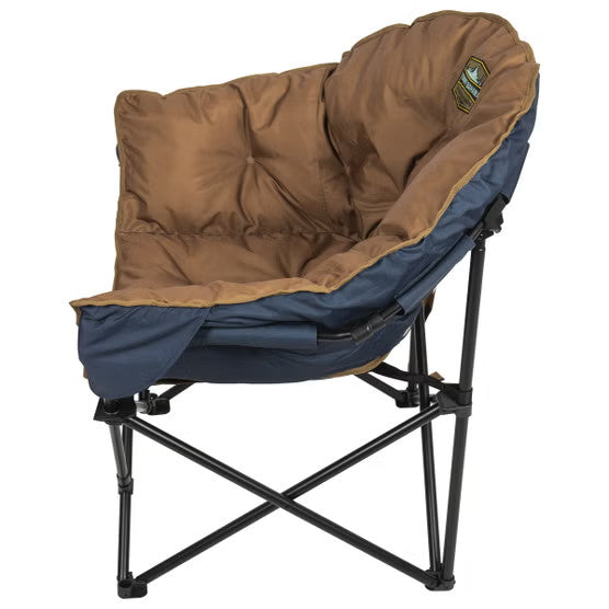 Portable Folding Club Chair with Padded Seat and Table - Relaxation Lounger