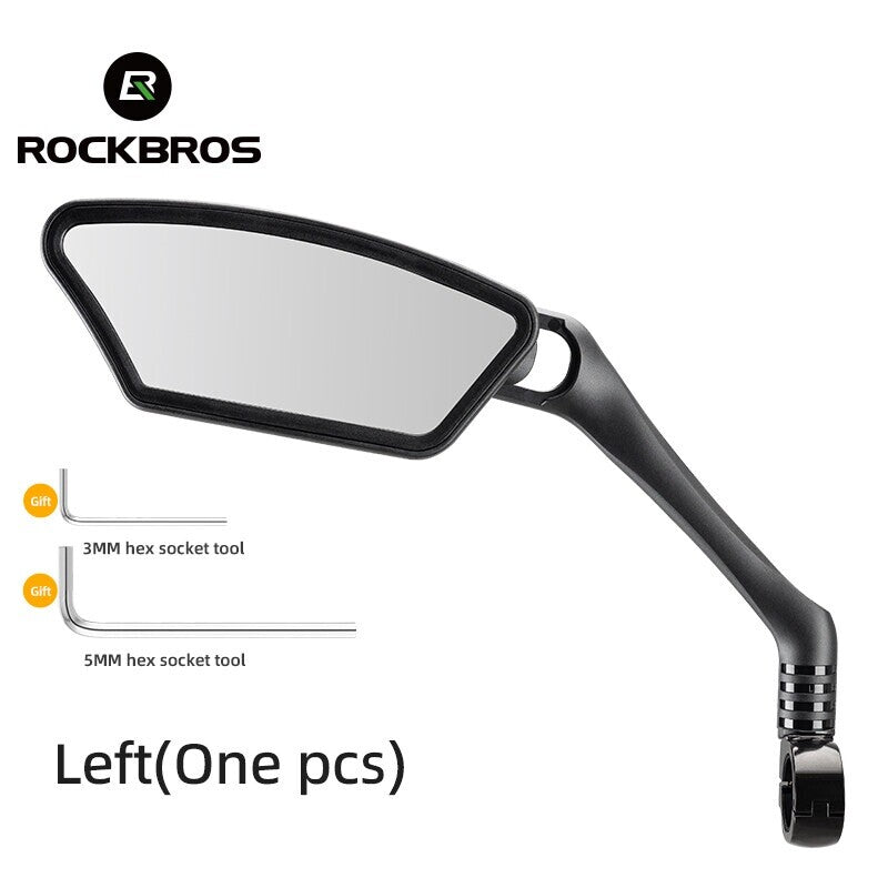 Bike Rear View Mirror Handlebar Mount Rotatable Bicycle Convex Glass