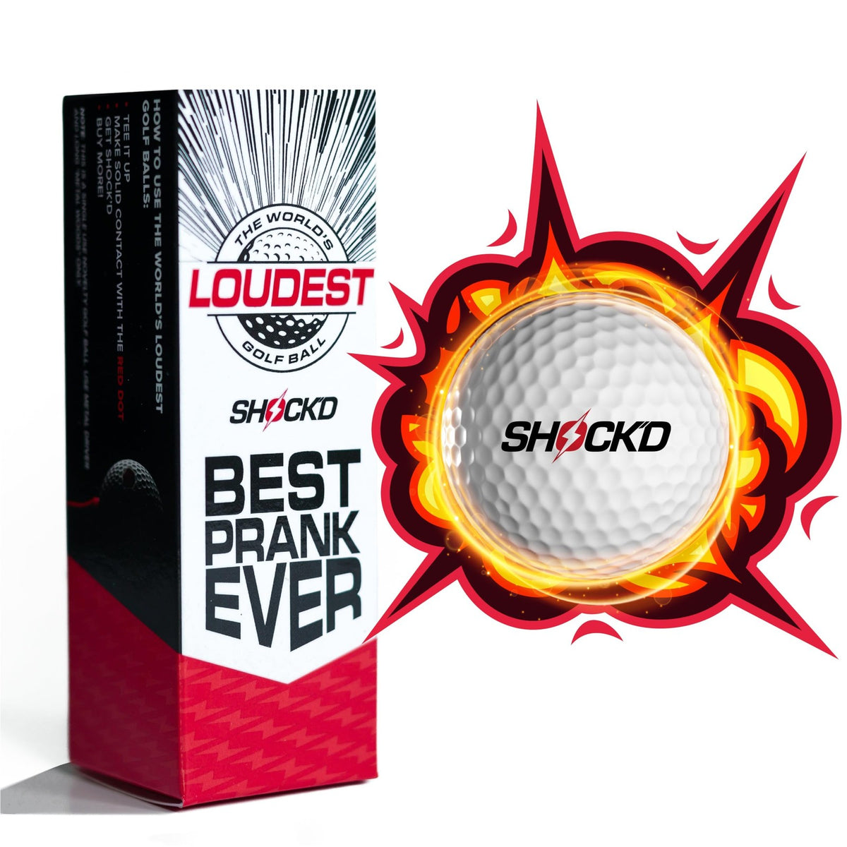 Loud Golf Balls - Viral Prank Golf Balls for Fun & Gifting - Shock'D