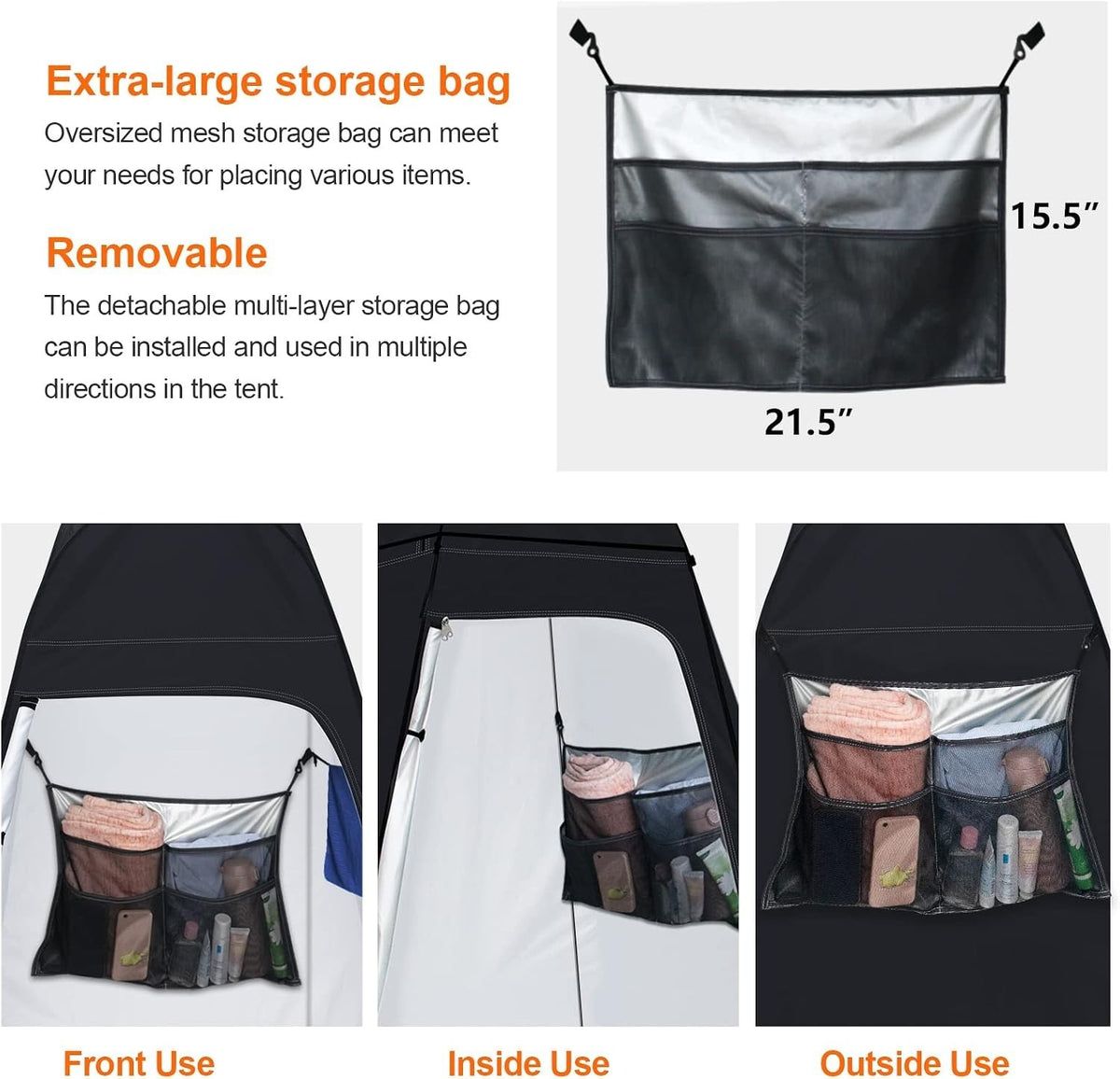 UPF 50+ Portable Privacy Shower Tent for Camping and Beach