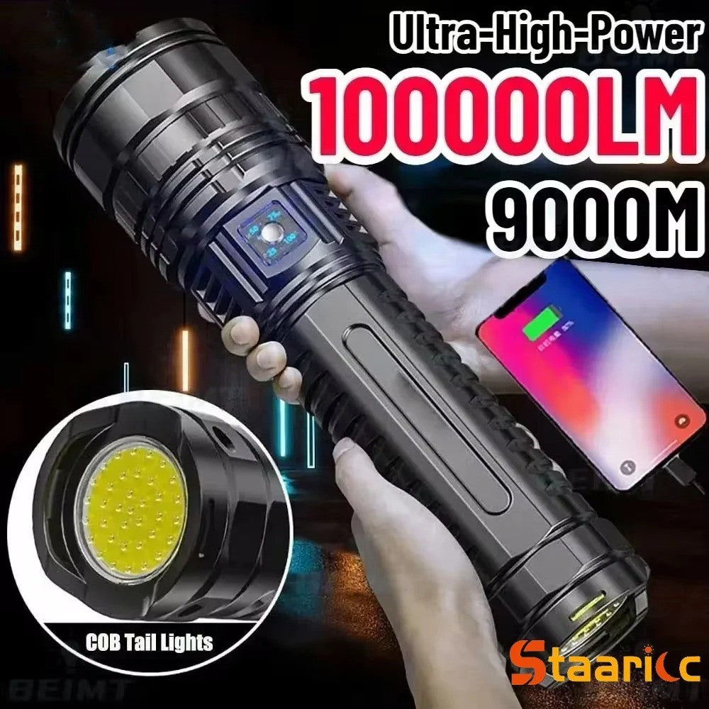 Rechargeable LED Flashlight Tactical Torch Zoomable Waterproof Camping Hunting