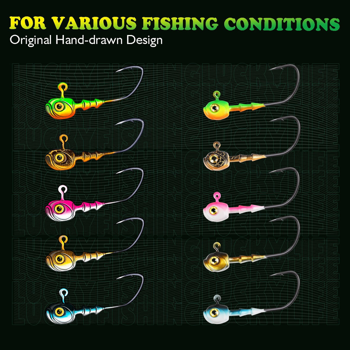 Fishing Jig Heads Kit for Soft Baits 20-40PCS Multiple Weights
