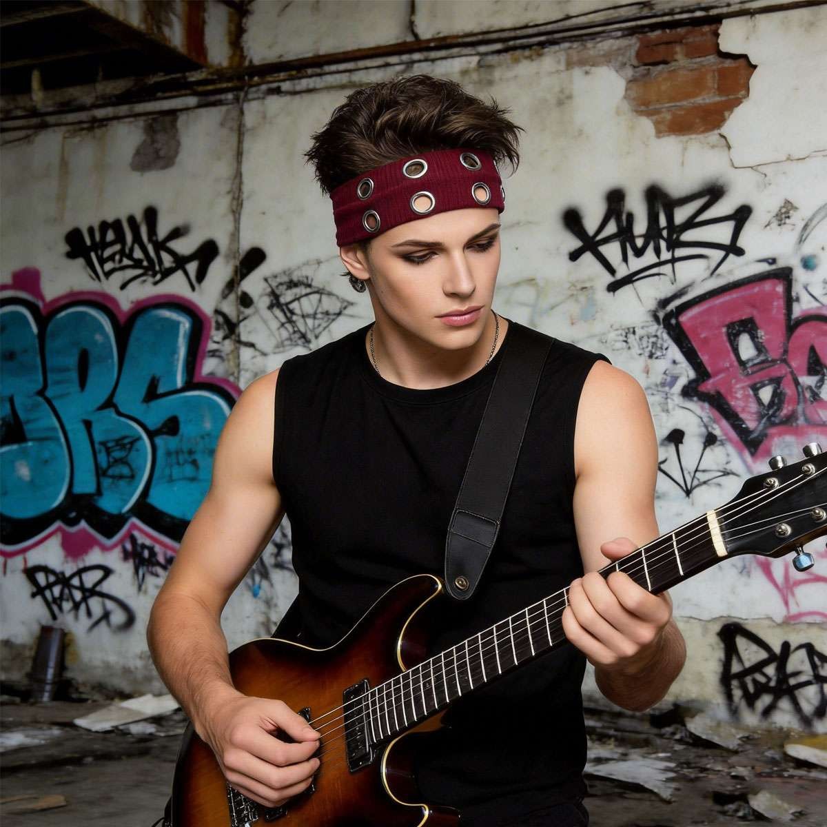 Unisex Wide Elastic Sports Headband for Men Women Moisture Wicking Sweat Band