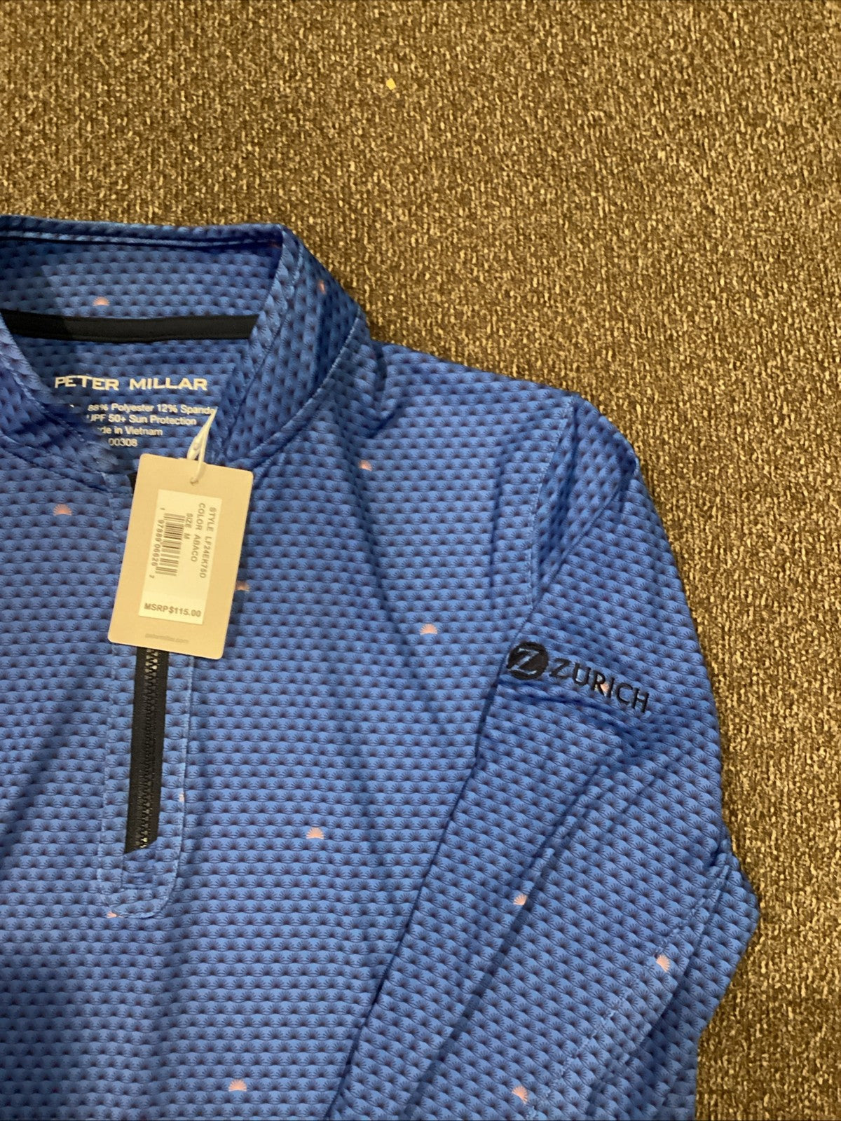 Peter Millar Women's Quarter Zip Blue Golf & Casual Top - New