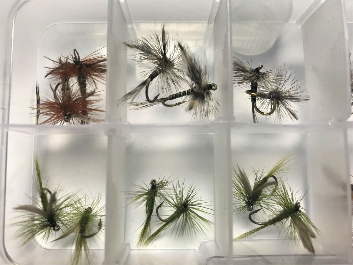 Premium Dry Fly Fishing Assortment Kit for Trout - 20 Hand-Tied Flies