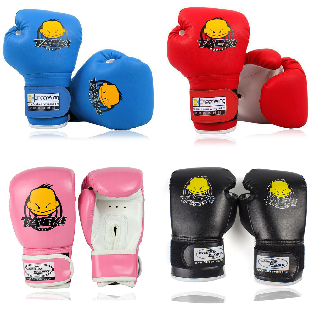 Kids Boxing Gloves 4oz PU Leather Sparring Training MMA Gloves for Children 5-10 Years