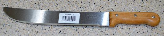 12-Inch Bush Machete with Carbon Steel Blade and Wooden Handle - Heavy Duty Jungle Tool