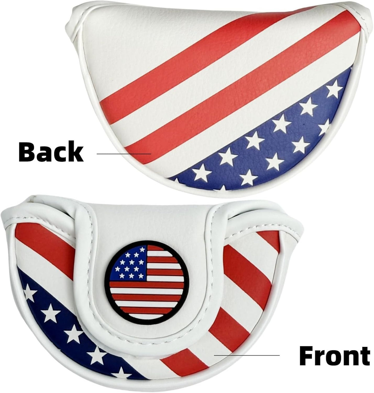 Magnetic Golf Headcover for Mallet Putters USA Flag Design - Half Mallet