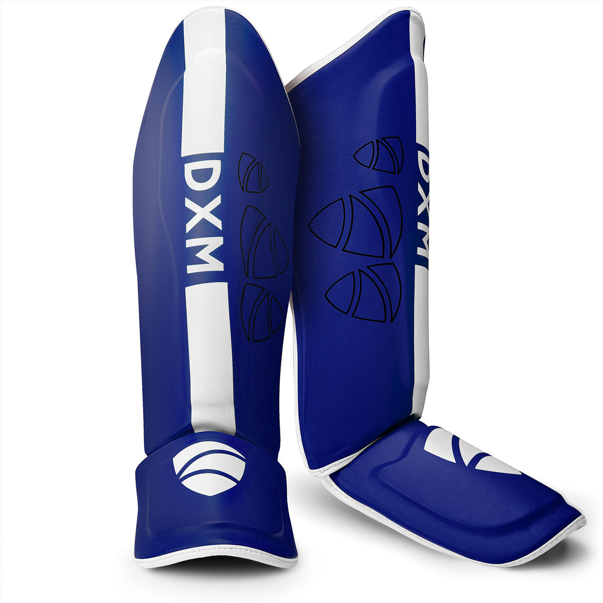 DXM Sports Shin & Instep Guards MMA Muay Thai Kickboxing Training Pads Protective Gear Blue