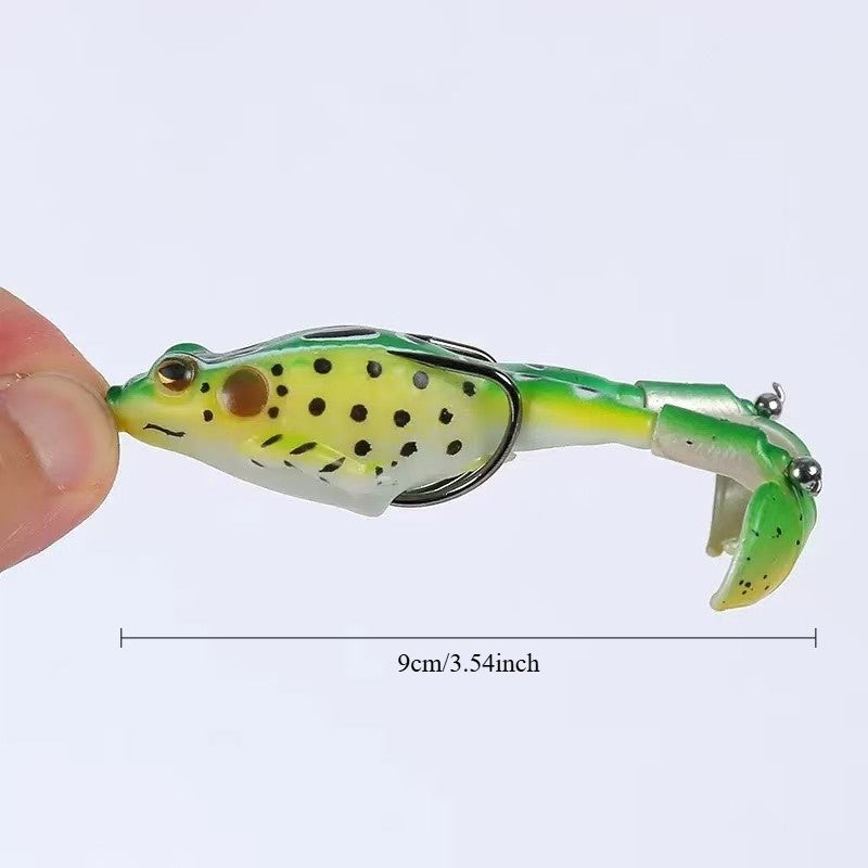 10pcs Soft Frog Fishing Lure 9cm 13g Top Water Artificial Baits with Rotating Legs