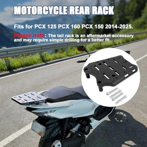 Motorcycle Rear Luggage Rack for PCX 125 150 160 2014-2025 Aluminum Storage Shelf