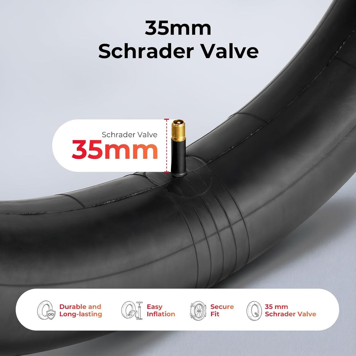 26x4.0 Fat Bike Inner Tubes with Schrader Valve - 2 Pack for E-Bikes & Mountain Bikes