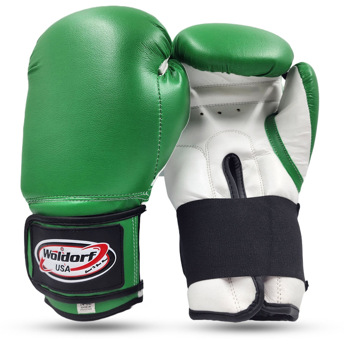 Green Vinyl Boxing Gloves for Men - Heavy Bag, Sparring, MMA Training