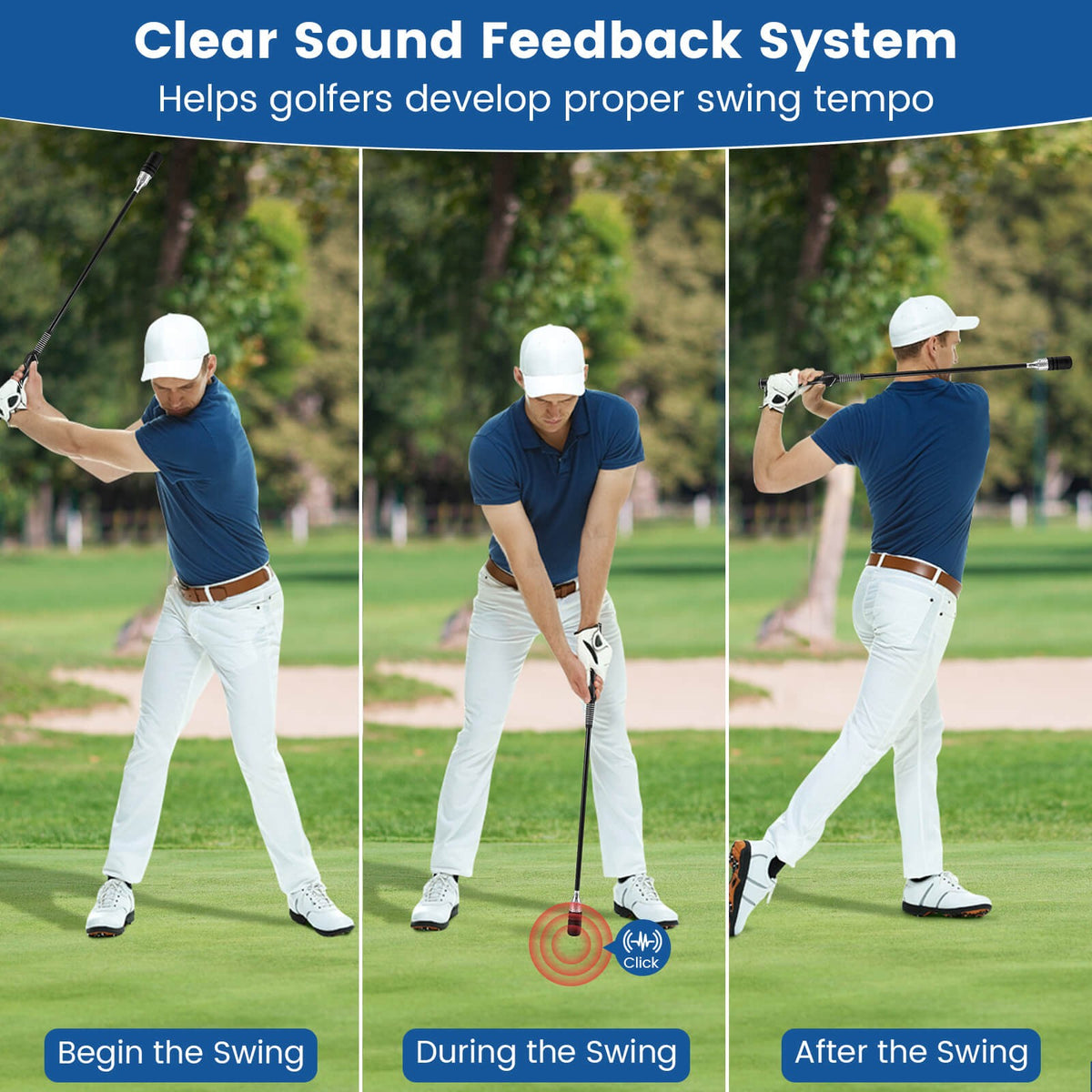 Golf Swing Trainer Click Stick for Speed and Flexibility Improvement