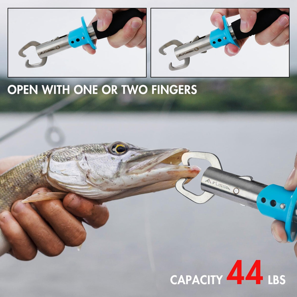 Fishing Pliers and Fish Lip Gripper Set - Stainless Steel Tackle Tools 2-Pack