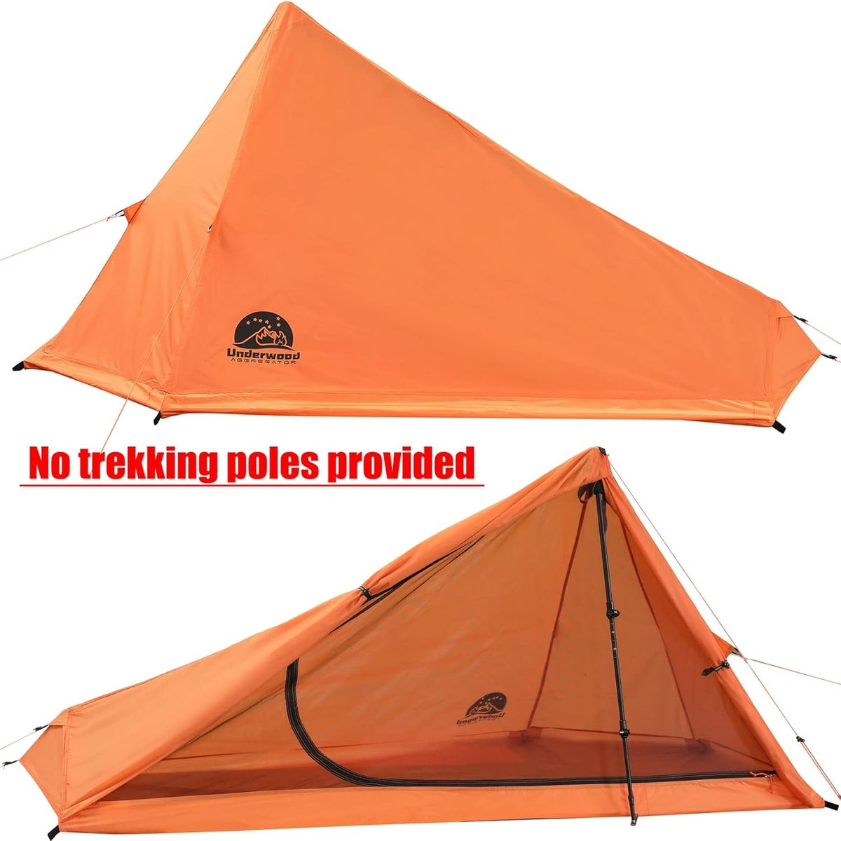 Ultralight 1 Person Trekking Pole Tent Waterproof Backpacking Shelter
