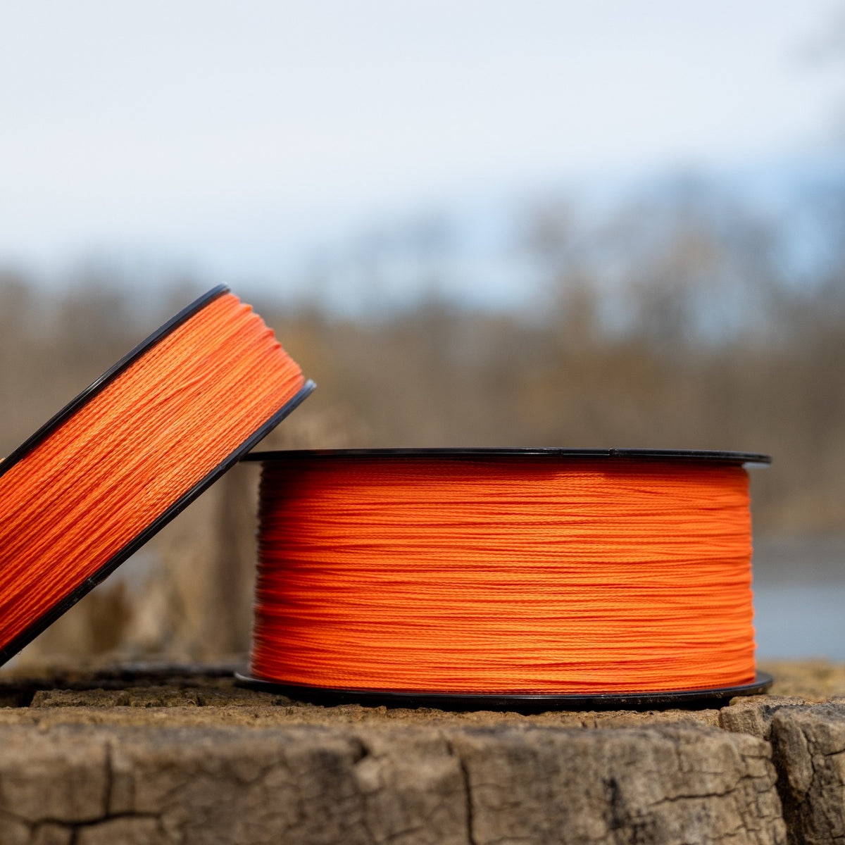Braided Fishing Line Hi Vis Orange - 4 & 8 Strands, Heavy Duty Tackle