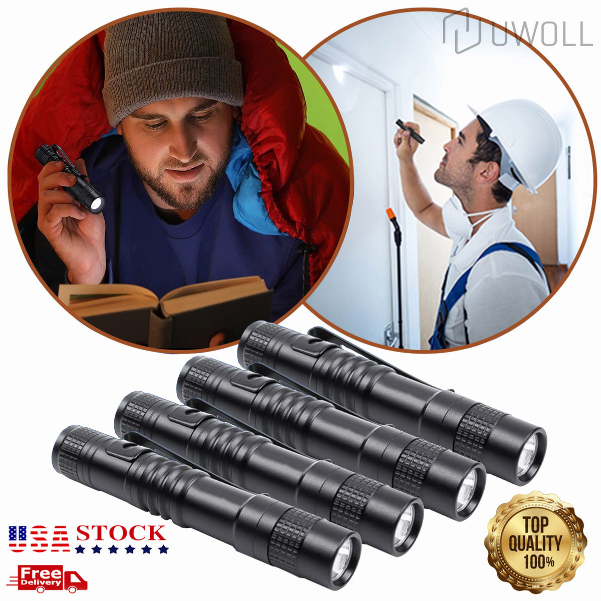 Mini LED Flashlight Keychain Set - Portable Torch Clip for Outdoor Use