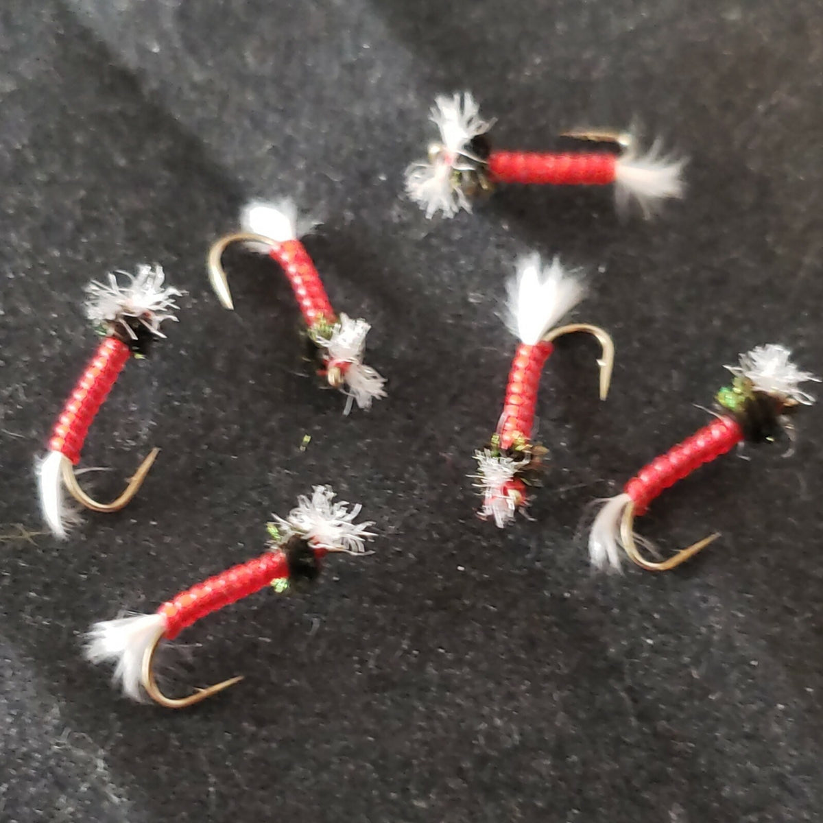Fly Fishing Flies Nymph Red V-Rib Custom Tied Size 14 - Freshwater Tackle