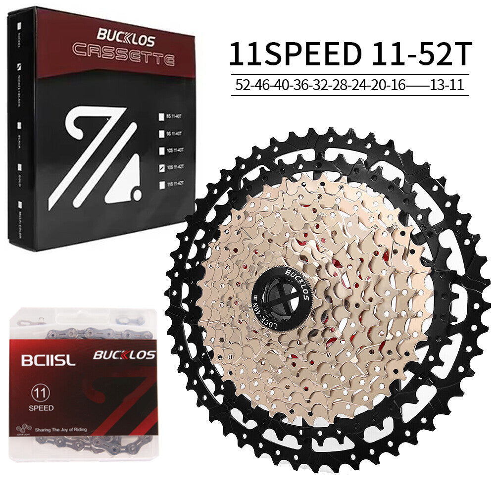 Bike Cassette and Chain Set for Shimano SRAM 8-12 Speed, 11-52T