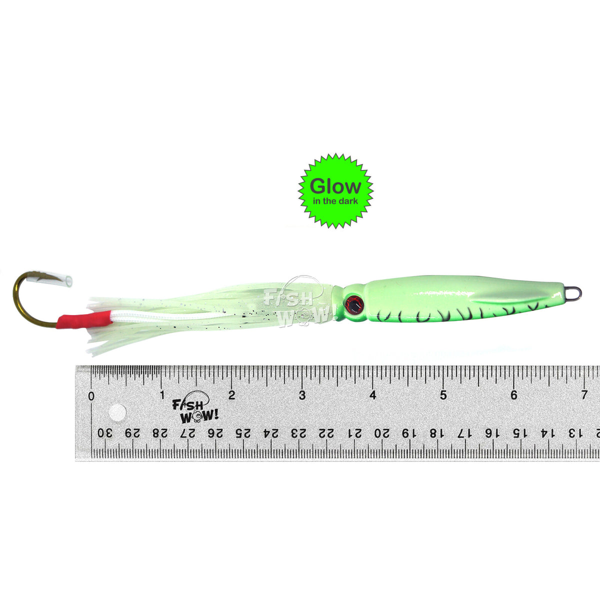 Saltwater 3D Swim Squid Jig with Glow in the Dark 100g Fishing Lure