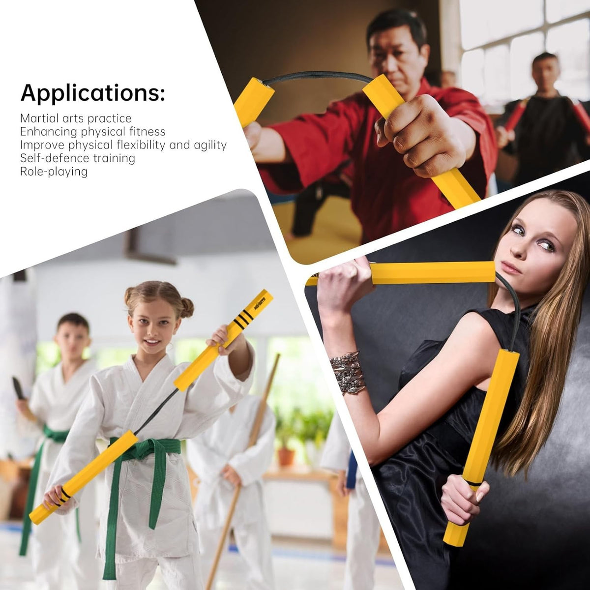 Martial Arts Practice Nunchakus - Lightweight Flexible Foam Training Toy
