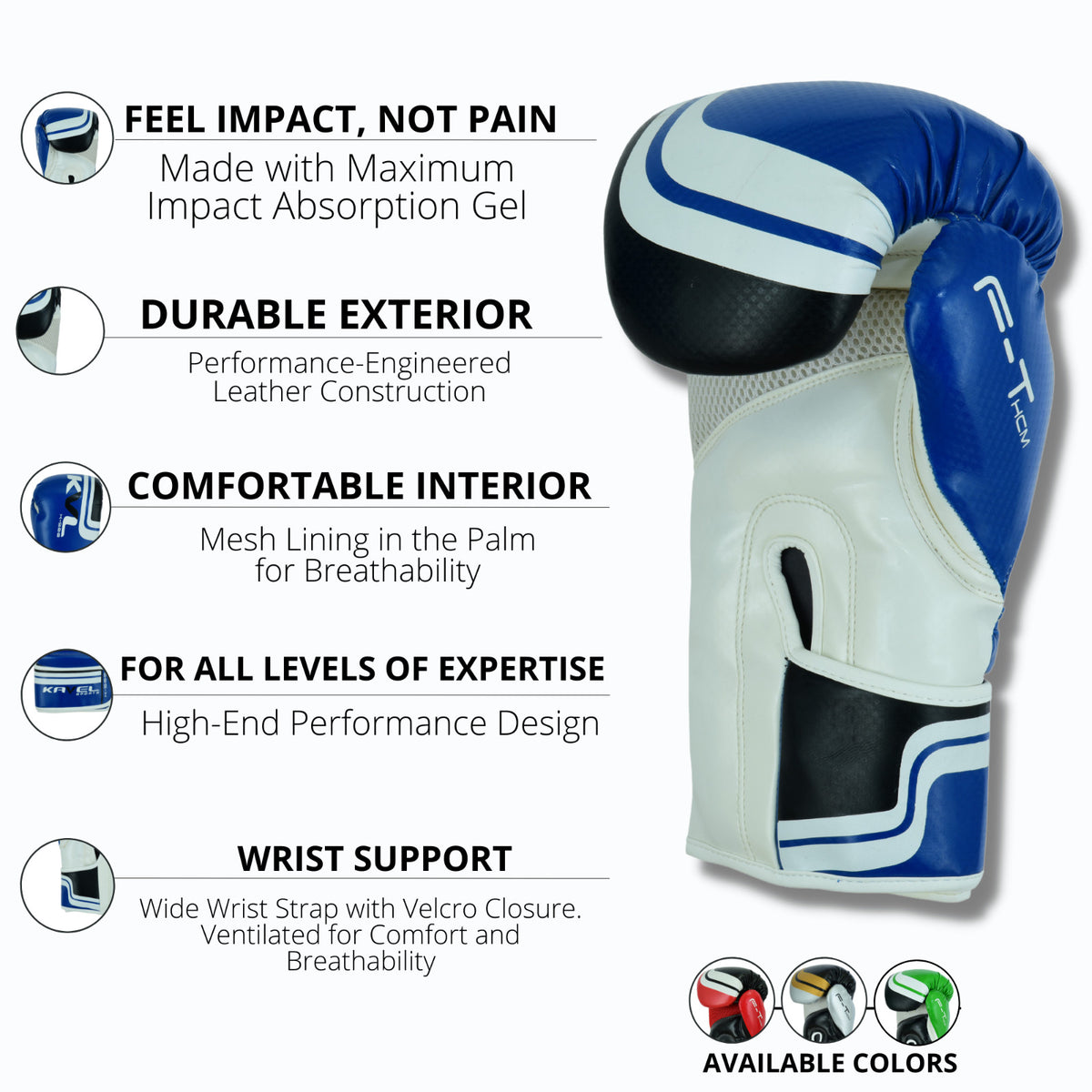 KVL Boxing Gloves for Training & Sparring - Heavy Bag & Kickboxing