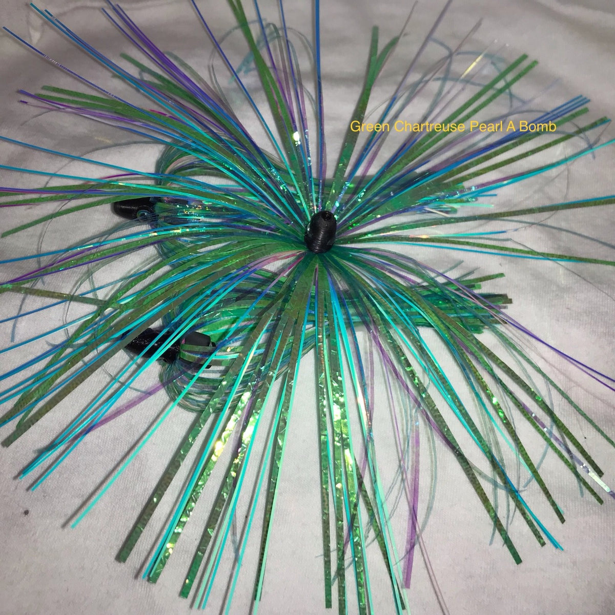 Salmon Trolling Flies Pack of 3 - Rigged Green Chartreuse Pearl A Bomb