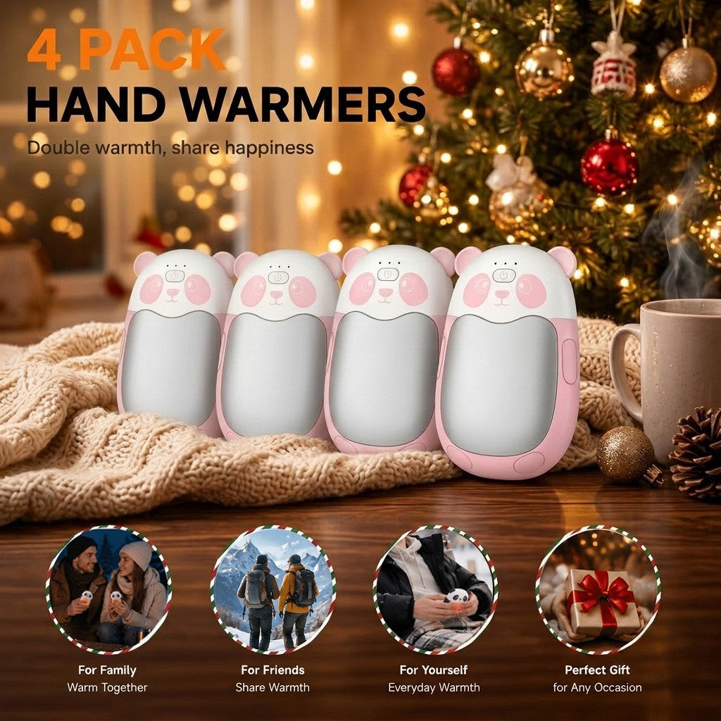 Rechargeable Hand Warmers 4-Pack 2-in-1 Portable Electric Hand Warmer