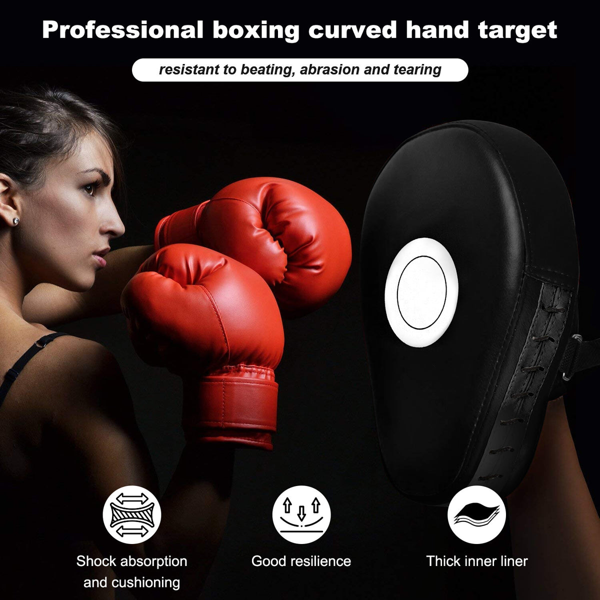 Boxing Focus Pad & Mitt Training Set for Sparring & Punching Practice