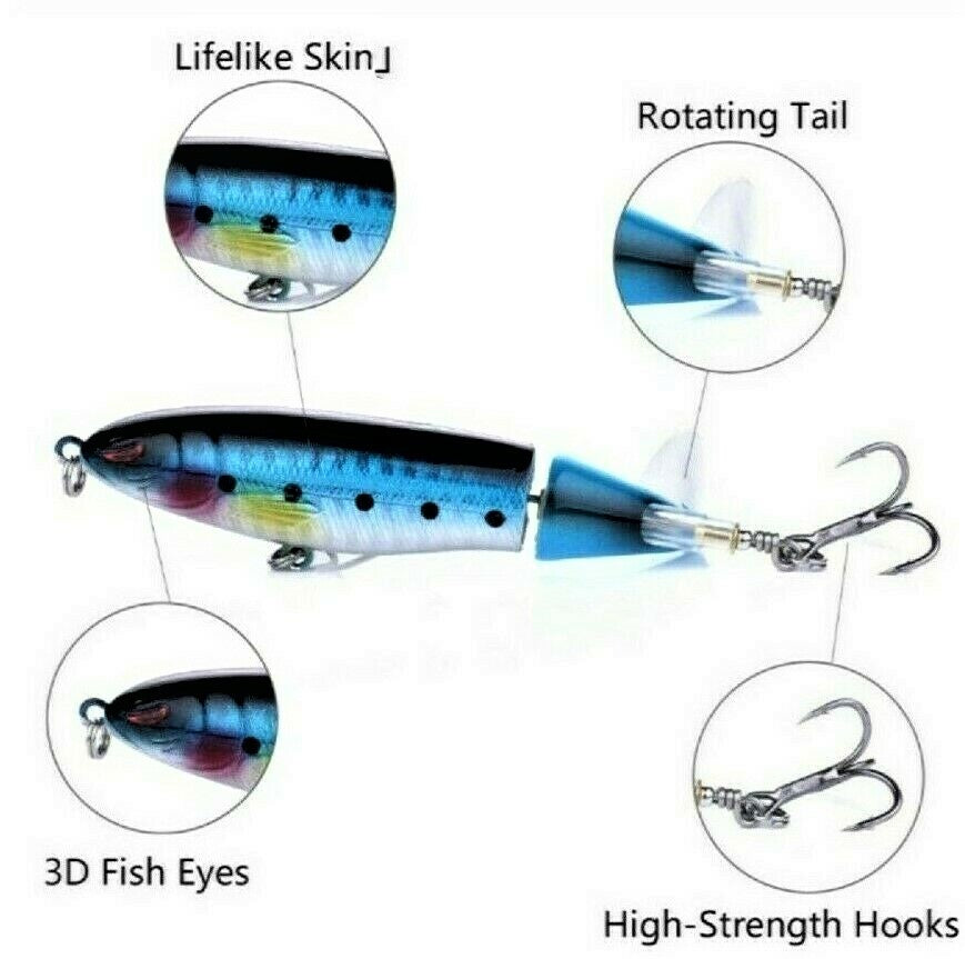 Top Water Fish Lure - Strike Maxx Whopper Plopper 100 - Multiple Colors