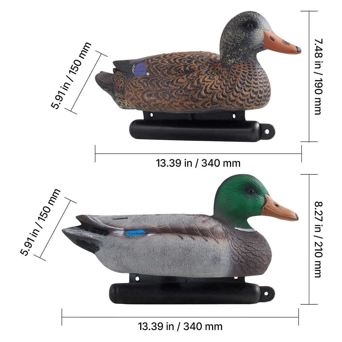 Outdoor Duck Decoy 6-Pack - Realistic Floating Hunting Decoys