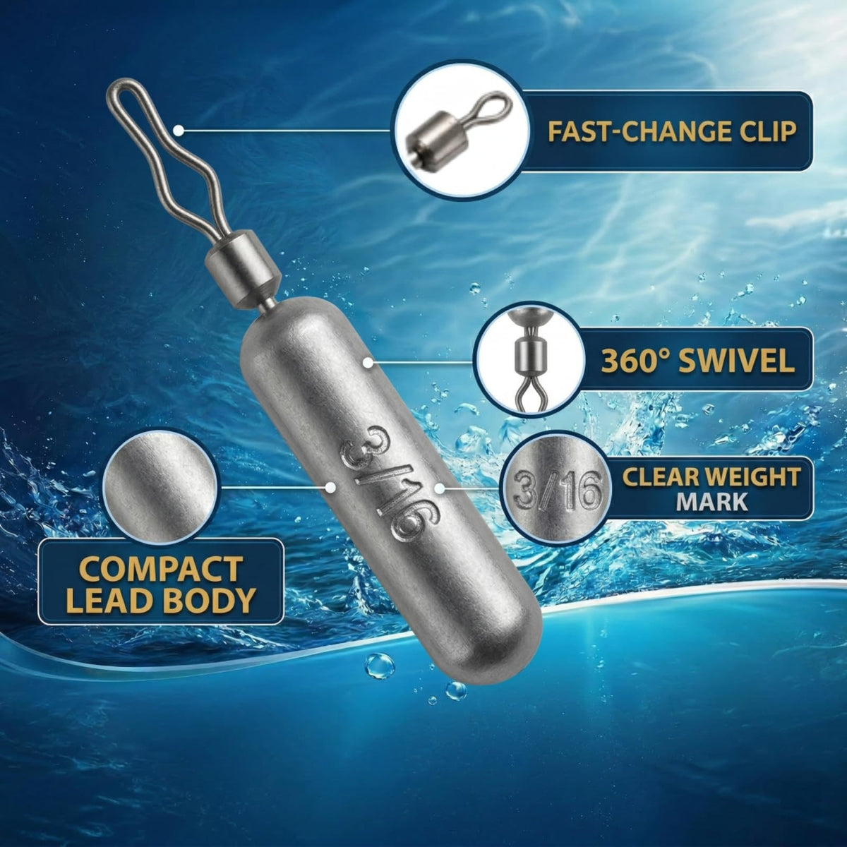 Drop Shot Fishing Weights Set - Lead Sinkers for Finesse & Drop Shot Rigging
