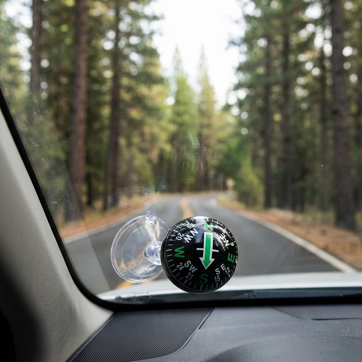 Travel Compass with Suction Cup Mount – Portable Navigation for Car & Outdoor