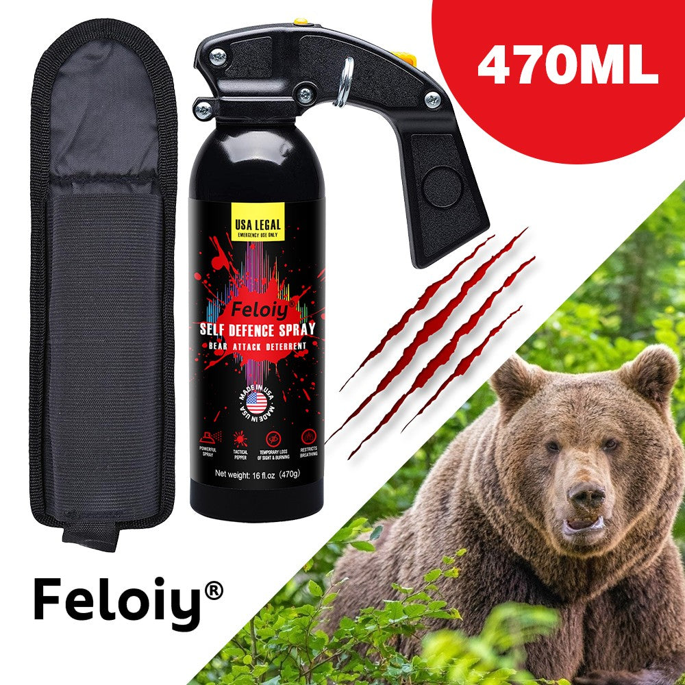 Self Defense Bear Spray 16oz with Holster - Deterrent for Bear Attacks