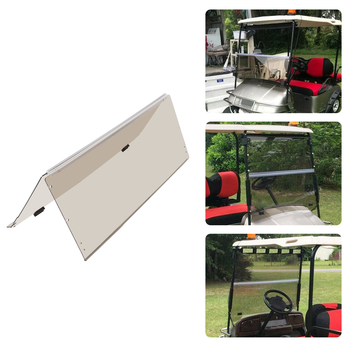 Foldable Tinted Windshield for EZGO TXT Medalist Golf Carts 1994-2014