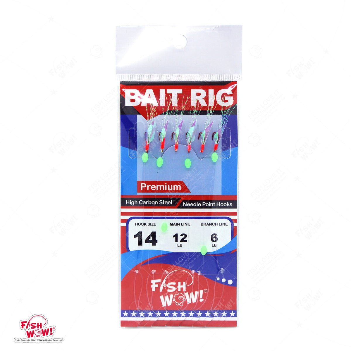 Fishing Sabiki Rig with Multiple Hooks for Bait Catching - Size Varieties