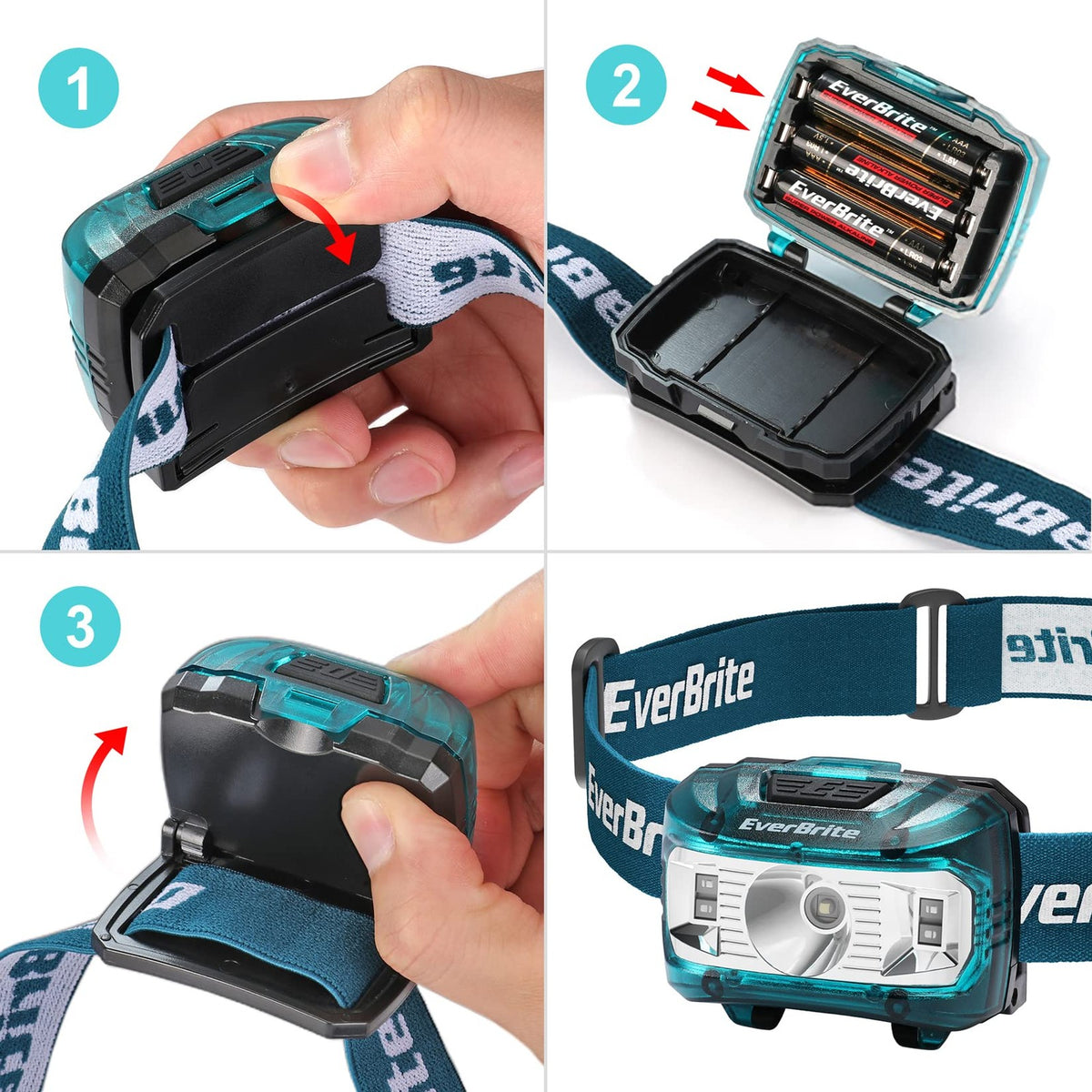 LED Headlamp 2 Pack for Kids & Adults, Adjustable, 5 Lighting Modes, Lightweight