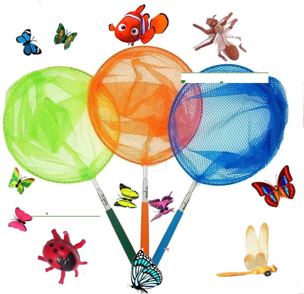 Kids Telescopic Butterfly Nets Set - Catch Bugs & Insects, 3 Colors