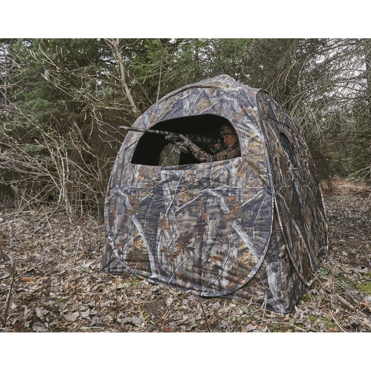 Hunting Blind Tent 4-Panel Ground Blind with Steel Frame for Concealed Hunting
