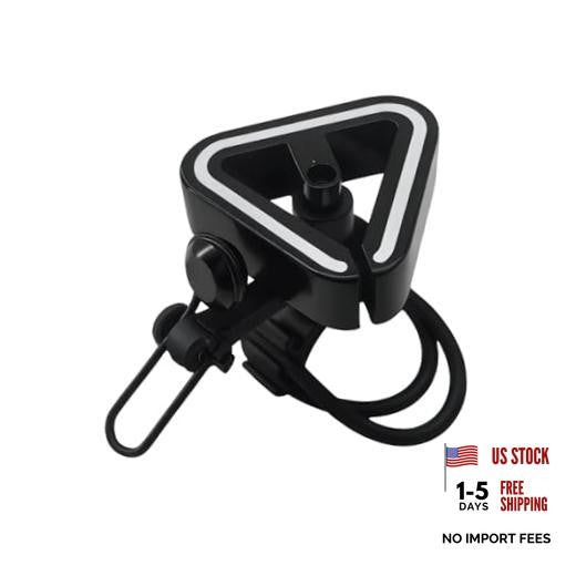 Universal Bicycle Bell Aluminum Alloy Triangle Bell with Rubber Band Mount - 22.2mm to 31.8mm Handlebar