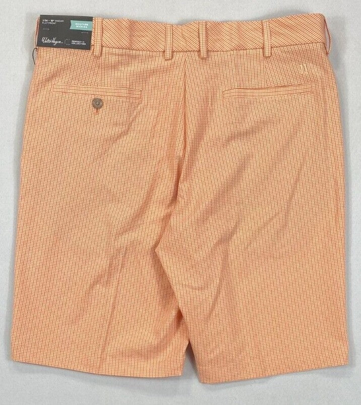 Men's Golf Shorts Flat Front Seersucker Breathable Stretch Waistband