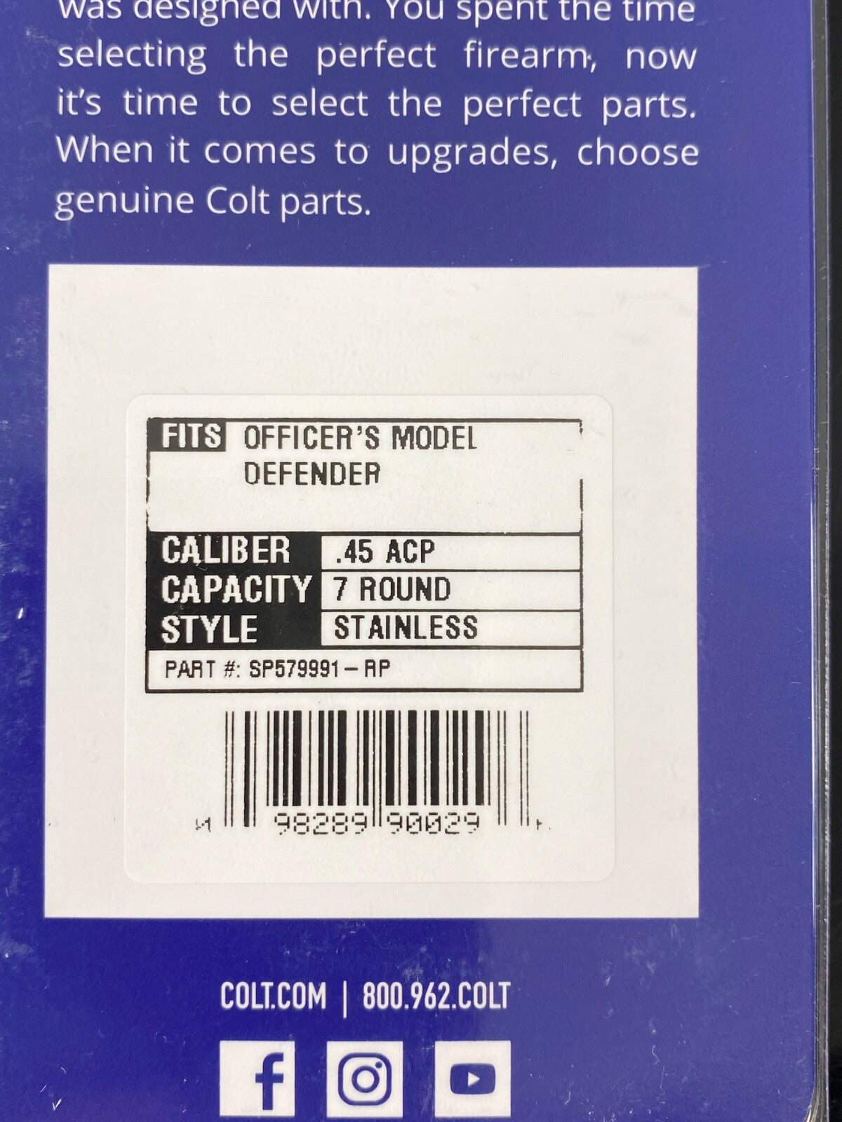 Colt 1911 Officer & Defender 45 ACP 7-Round Stainless Steel Magazine - 2 Pack