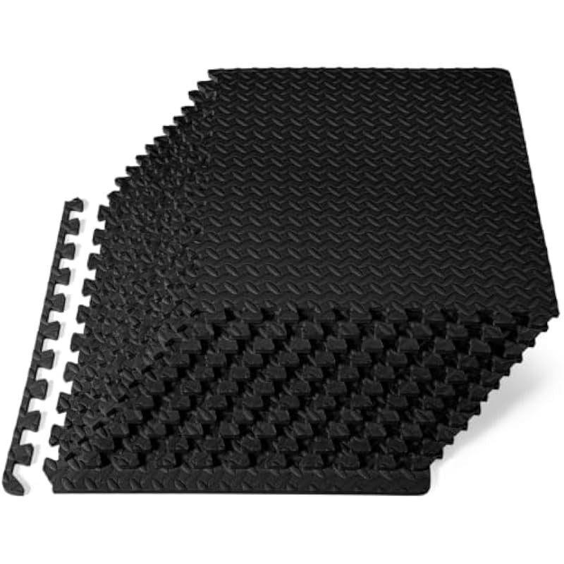 Interlocking Foam Floor Tiles 24x24in 1/2 Inch Thick Gym & Play Mat - 48 Sq Ft