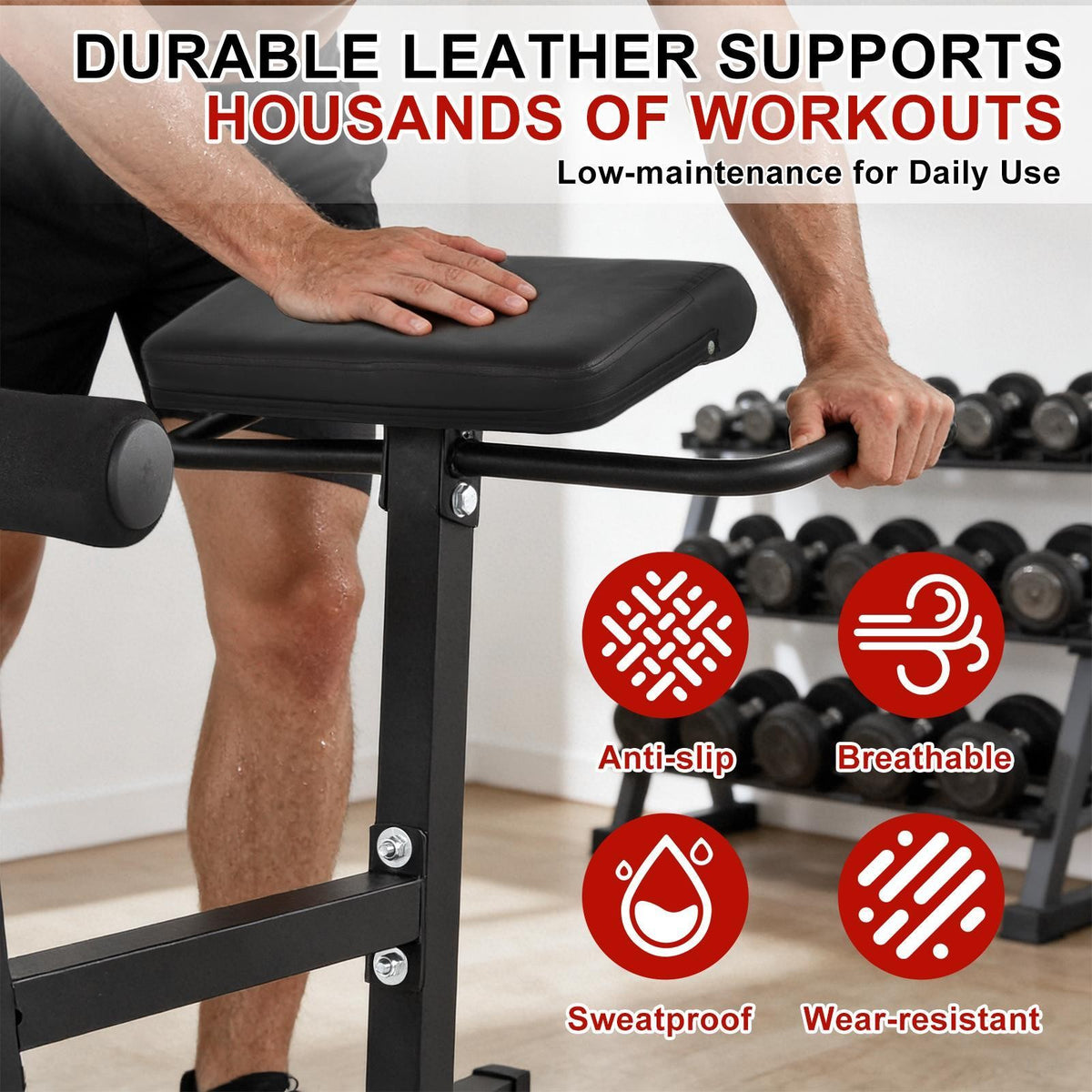 Adjustable Back Extension Bench for Core and Lower Body Workout