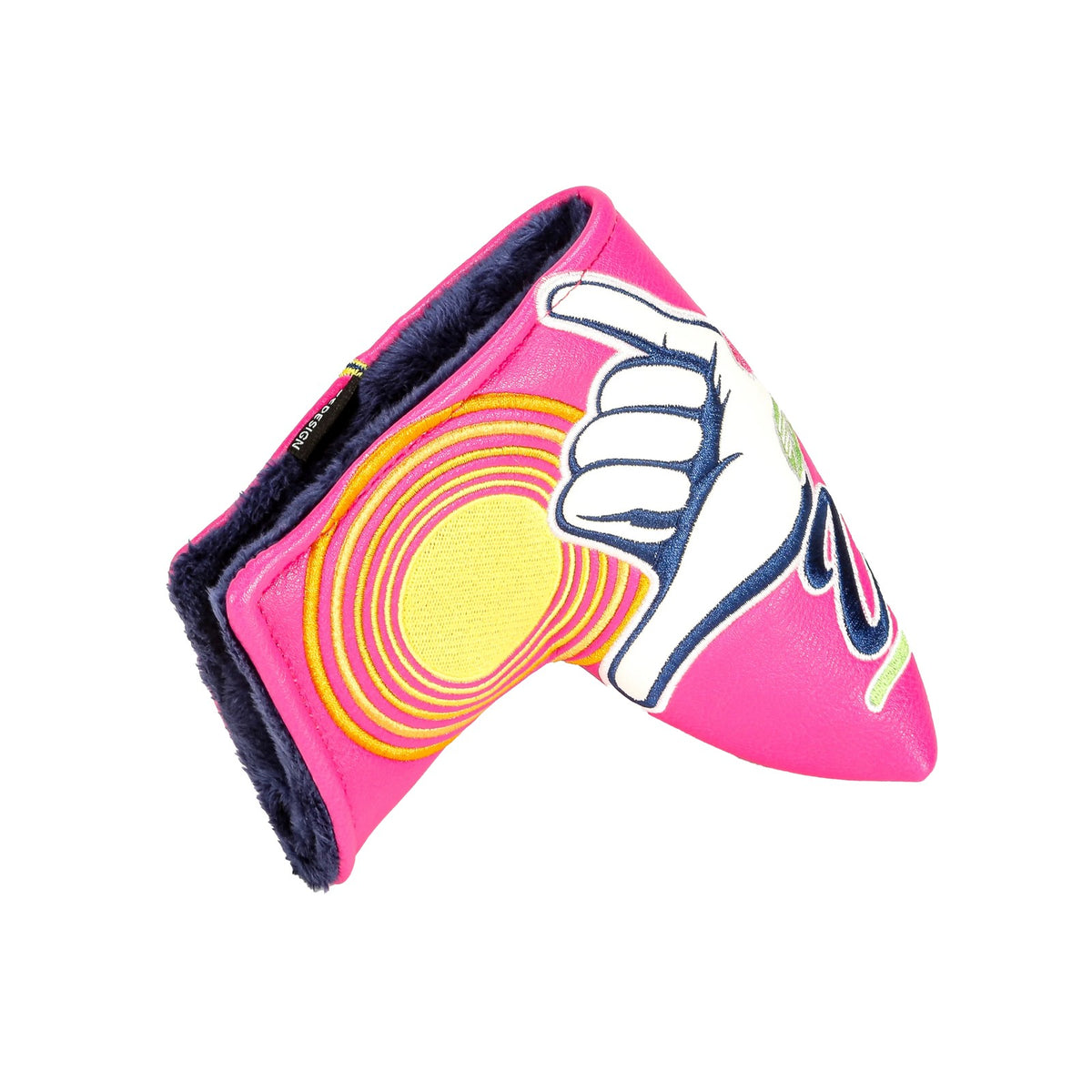 Golf Putter Headcover - Good Vibes Design, Faux Leather, Plush Interior