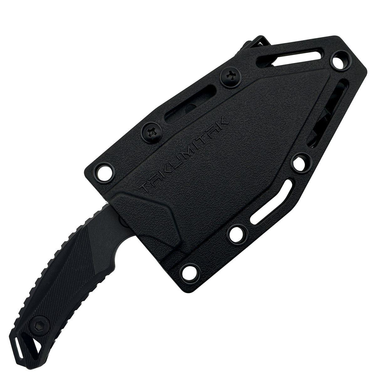 6.5-Inch Full Tang Tanto Fixed Blade Knife with MOLLE Webbing Clip