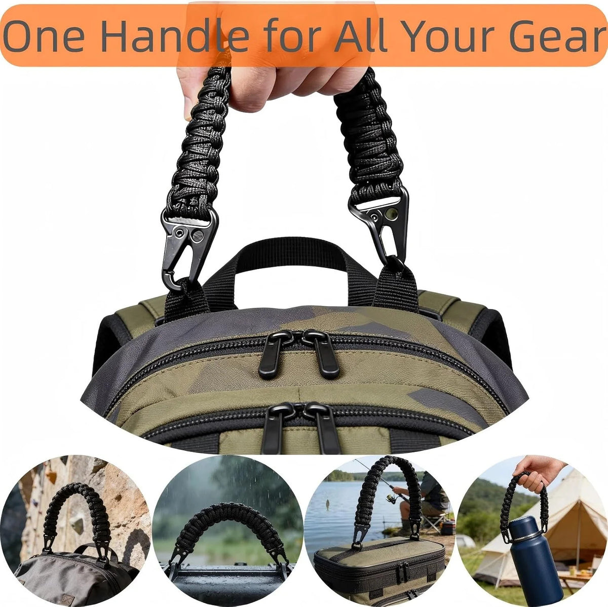 Heavy Duty Paracord Handle for Camping and Outdoor Gear, Universal Fit