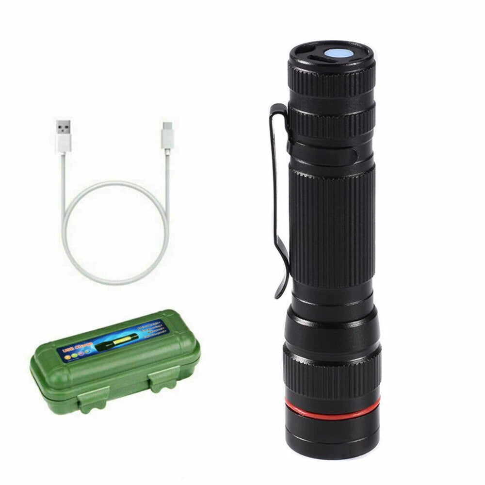 Mini LED Flashlight Rechargeable Portable Torch 35000000 Lumens Waterproof